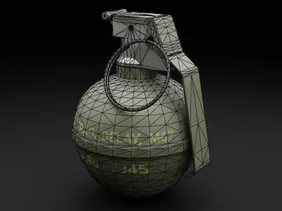 Game Ready Hand Grenade Low-poly 3D model