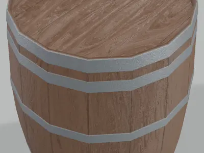 Heavy Toasted Lowpoly Rundlet Barrel Low-poly 3D model