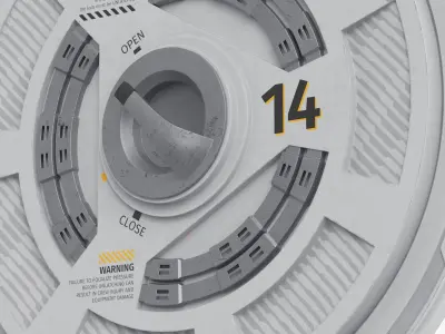 Station 14 Rotary Seal Hatch White 3D model