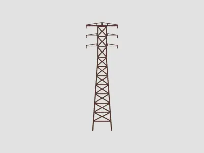 High-Voltage Tower Asset Free low-poly 3D model