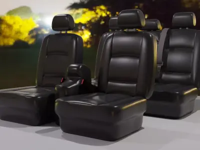 Car seat Low-poly 3D model
