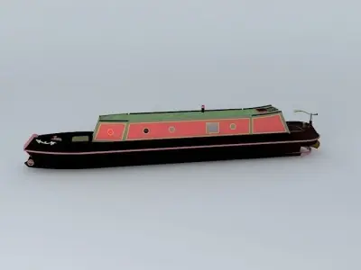 NarrowBoat British Waterways  Mylyn  65 foot Tug UK Free 3D model