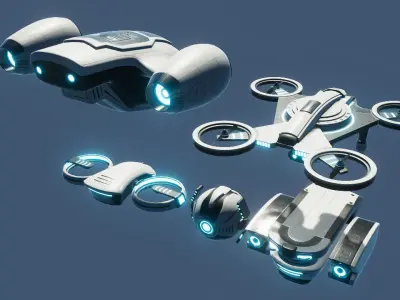 Sci Fi Drones 3D Model Pack