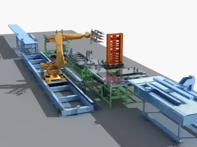 Industrial Equipment 36 - Automatic Production Line 3D model