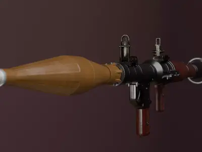 RPG-7 Rocket Launcher with PG-7 Rockets - Game Ready PBR  Low-poly 3D model