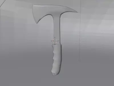 Viking axe Low-poly 3D model 34