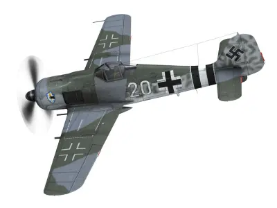 Focke Wulf - FW190 A-7 - White 20 3D model