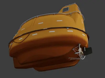 Single Fall Lifeboat Capsule 3D low-poly model Low-poly 3D model