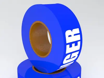 DANGER Tape Blue 3D model