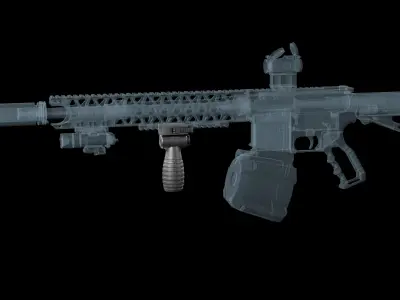 FAB DEFENSE T FS Tactical Horizontal Vertical Grip Low-poly 3D model