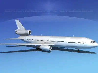 Douglas DC-10 Bare Metal 3D model