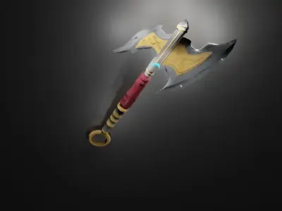 Game ready Fantasy Axe Free low-poly 3D model