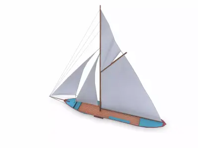 Sailboat 02 Low-poly PBR Low-poly 3D model