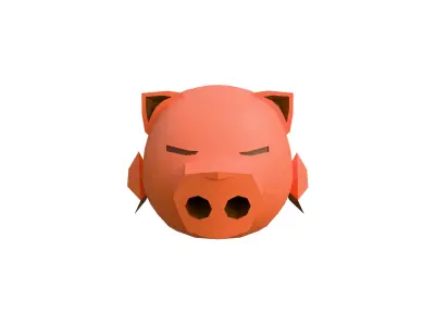 Low Poly Pig  Game Ready Stylized 3D Animal Model Low-poly 3D model