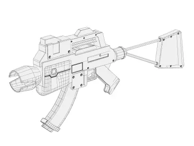 Scifi Gun Low-poly 3D model order