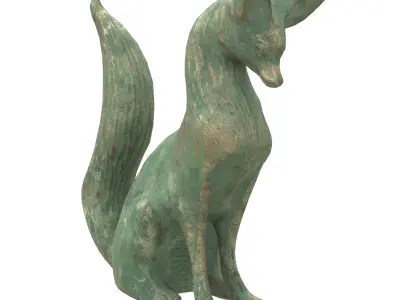 Fox oxydated statue 3D model