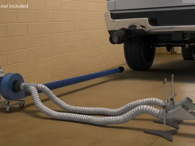 Automotive Blue Exhaust Ventilation System 3D model