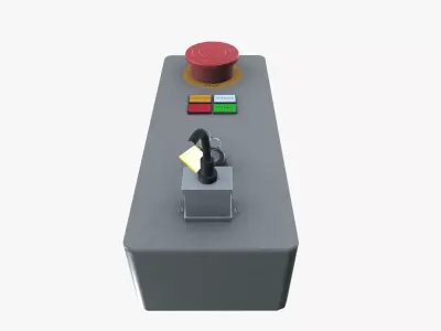 Emergency Stop Control Box Low-poly 3D model