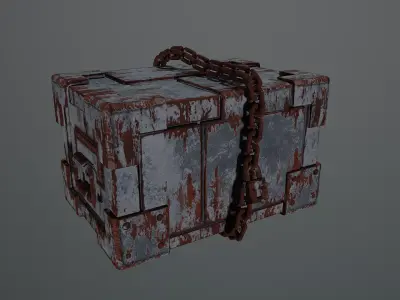 Scrap Metal Ammo Box - Post-Apocalyptic Low-poly 3D model
