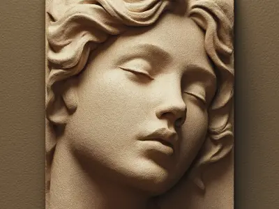 Classical Woman Portrait Bas Relief FREE 3D print model