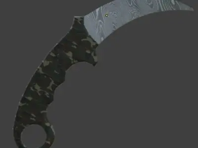 Karambit knife with camouflage pattern 3D model