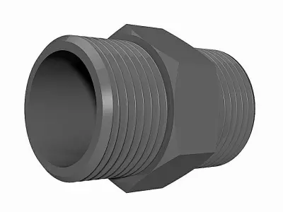 PVC Nipples - BSP Male Free 3D model