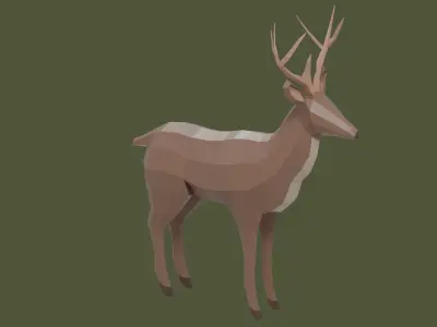 Stylized lowpoly DEER Low-poly 3D model