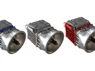 Industrial Vehicle Gearbox Low-poly 3D model