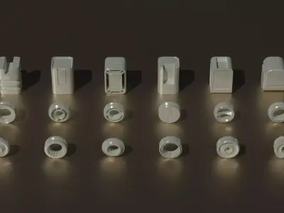 Kitbash sci fi object set - N13 Free low-poly 3D model