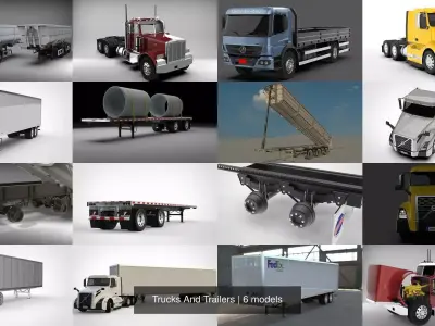 Trucks And Trailers 3D Model Pack