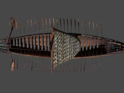 Roman Trireme battle ship 3D model  highpoly 3D model