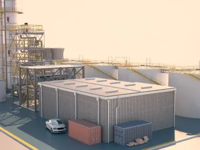 Small Industrial Oil Refinery 3D model