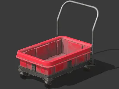 Old Chemical Resistant Spill Trolley   - PBR Game Ready Low-poly 3D model