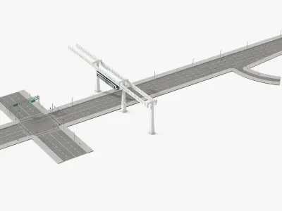 Highway and Suspended Monorail Air Train  purchase 3D model