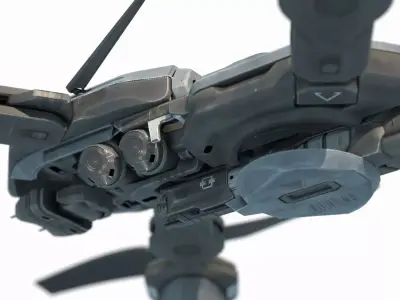Future sci-fi style quadcopter 3D model