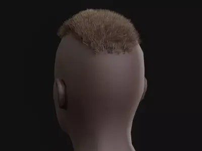 7Man buzzcut  Hair Low-poly 3D model