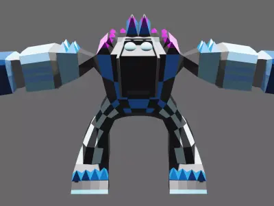 Ice Monster Low-poly 3D model