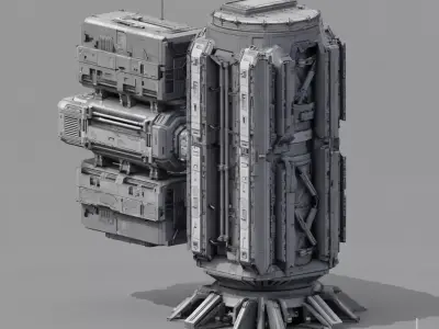 scifi props kitbash set 1 - 16 items 3D model