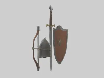 Medieval Weaponry Mod 1 Low-poly 3D model