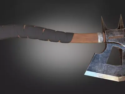 Axe military weapon PBR game readey  Free low-poly 3D model