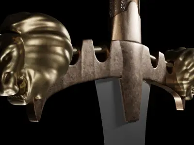 Gladius with Lion heads 3D model