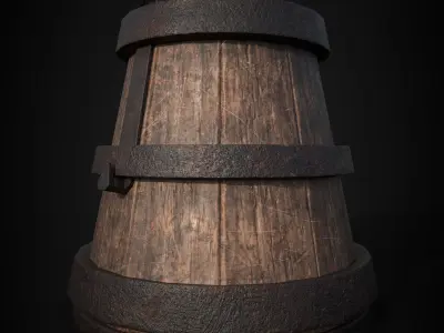 MEDIEVAL BUCKET LOWPOLY GAME ASSET Low-poly 3D model