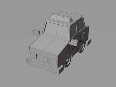 Low Poly Police Car 3D Model Stylized Game Ready Asset Low-poly 3D model