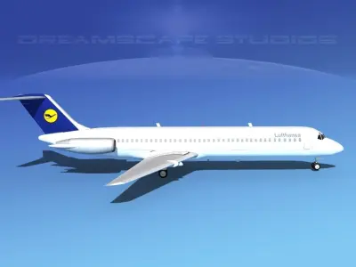 Douglas DC-9-40 Lufthansa 3D model