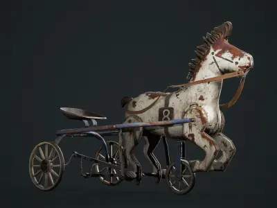 Vintage Soviet Horse Tricycle  Low-poly 3D model