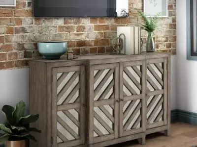 Lowrey Medieval Credenza Buffet Console Sideboard Cabinet 3D model