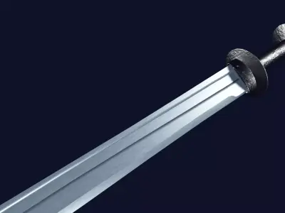 Grossmesser sword with Khora handle Low-poly 3D model