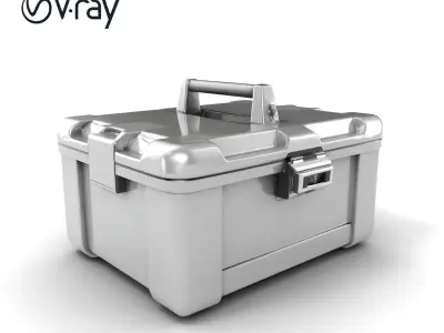 Durable Toolbox Model Pack with Compartments Low-poly 3D model