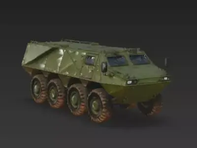 6x6 Wheeled Armored Personnel Carrier APC 3D Model Low-poly 3D model