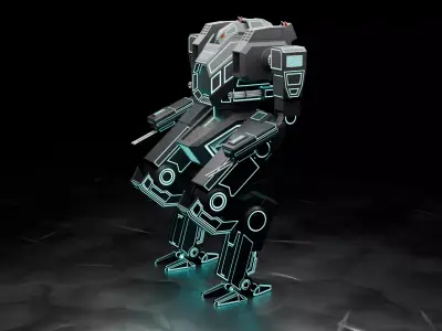 Sci Fi War Robot Low-poly 3D model purchase